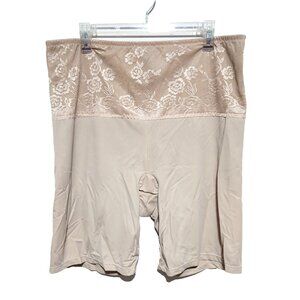 Torrid Curve Shapewear 4 Women's Tan Lace High Rise Stretch Comfy Shaping Shorts